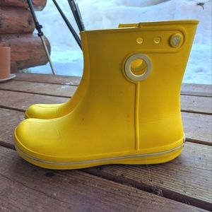 CROCS Bright Yellow Ladies Jaunty Rain Boot size 7w